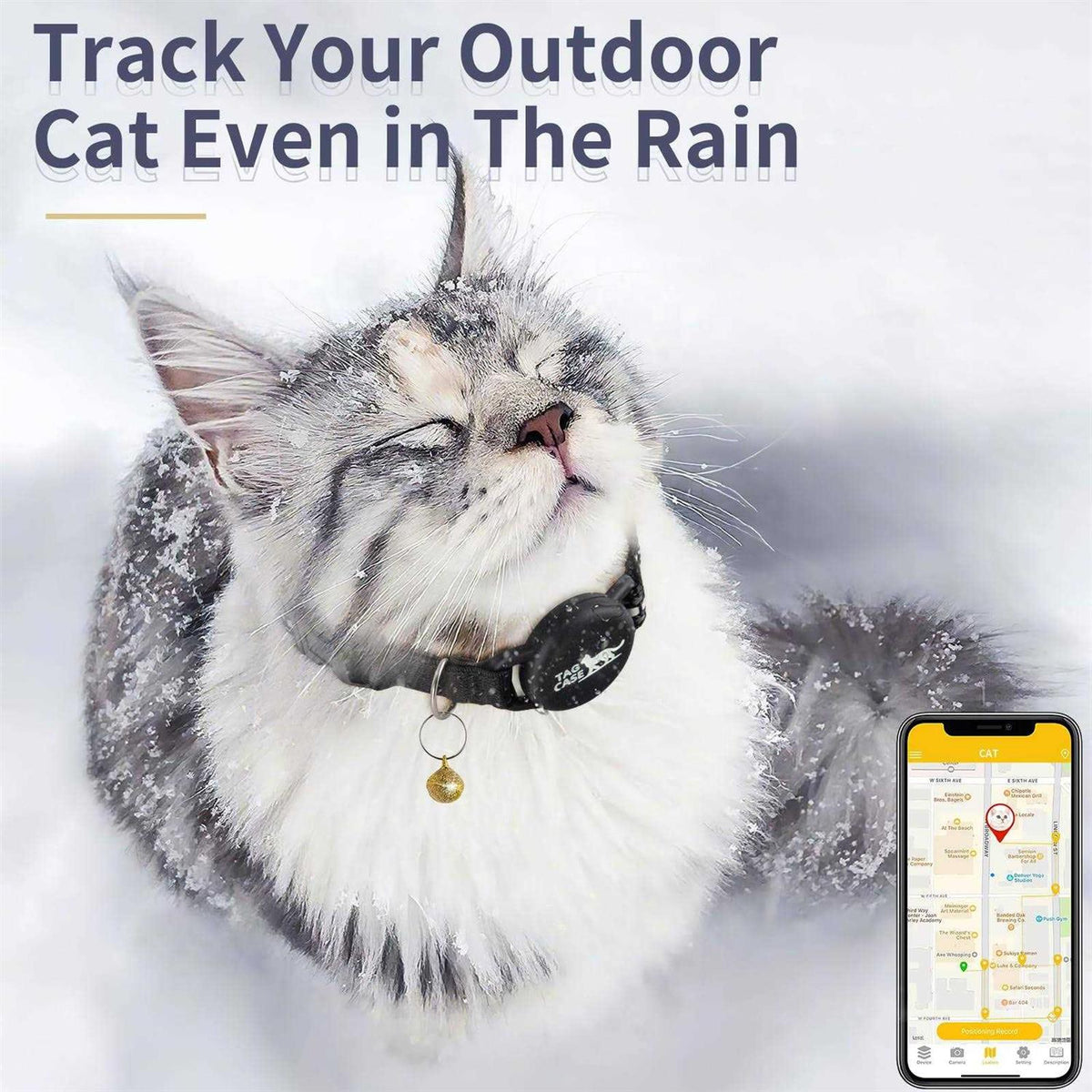 Reflective Cat Collar with Airtag Holder A587