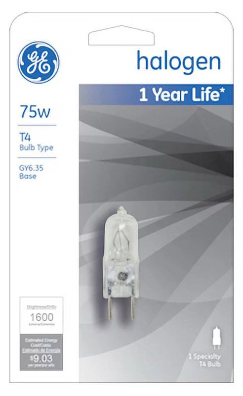 75W 12V T4 Bi-Pin Quartz Halogen Lamp GY6.35 Base K124