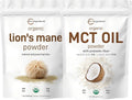 MCT Oil Powder with Prebiotic Fiber & Lions Mane Mushroom Supplement Powder 2 Pack E250723