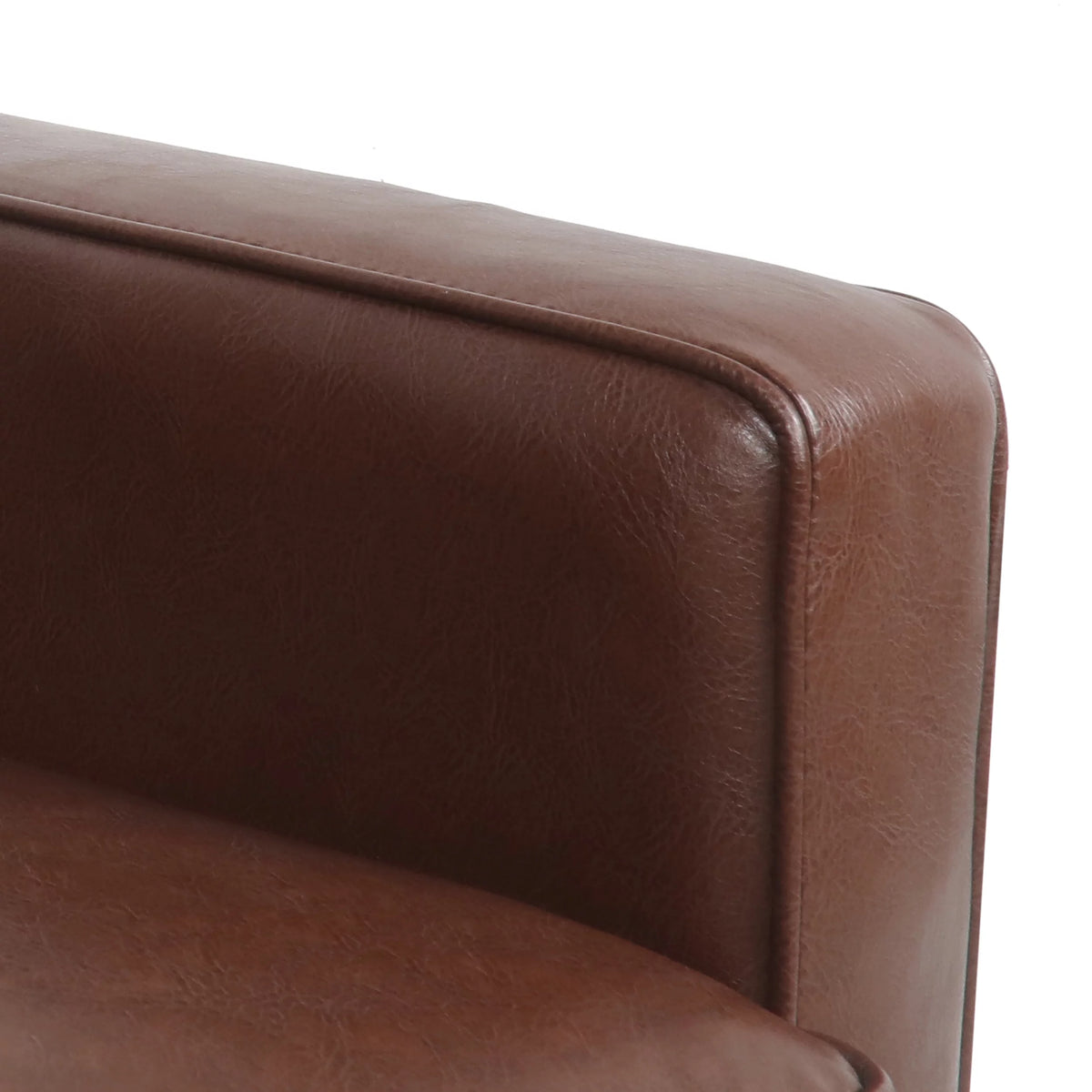 Dark Brown Faux Leather Tufted Club Chair W32823
