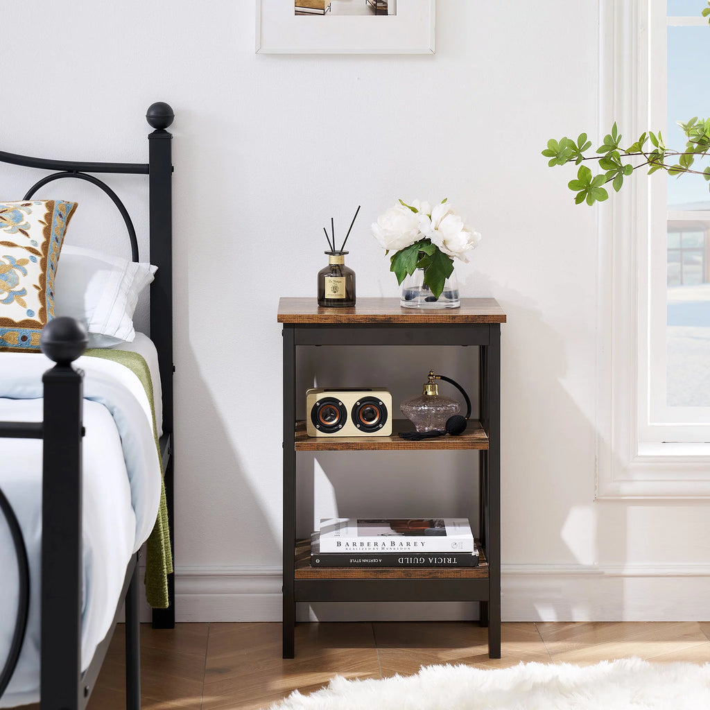 Set of 2 Nightstand with 3-Tier Shelf T690414