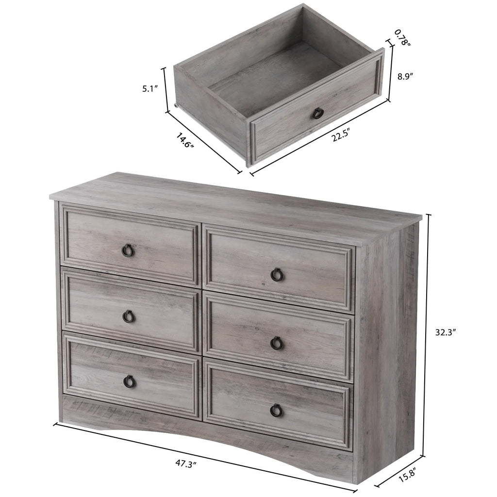 6 Drawer Wood Dresser L982418
