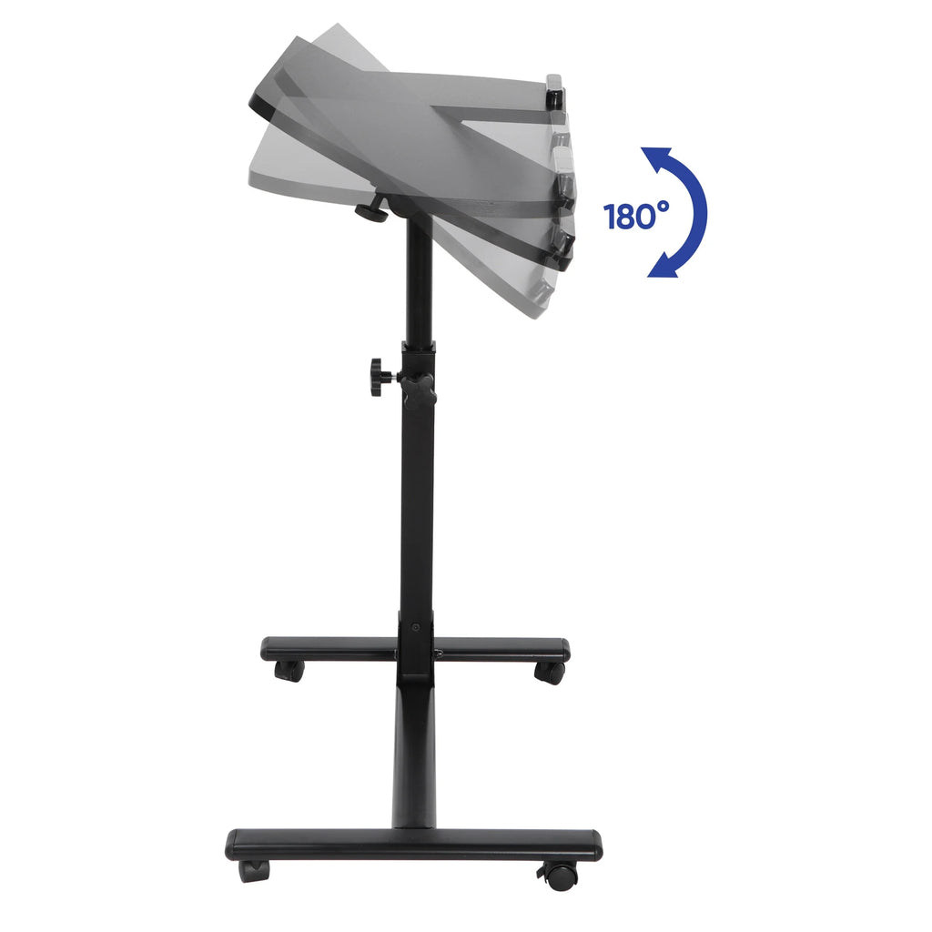 Rolling Overbed Table Laptop Cart Black G66660