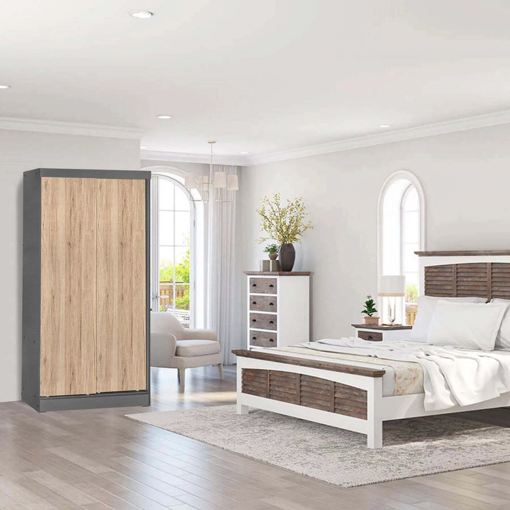 Wood Double Sliding Door Wardrobe A87976