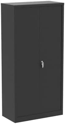 72" White Metal Wardrobe Closet with Lock I47879