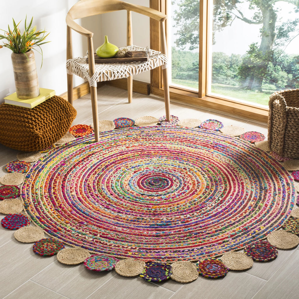 Handwoven Red Multi Rug B346