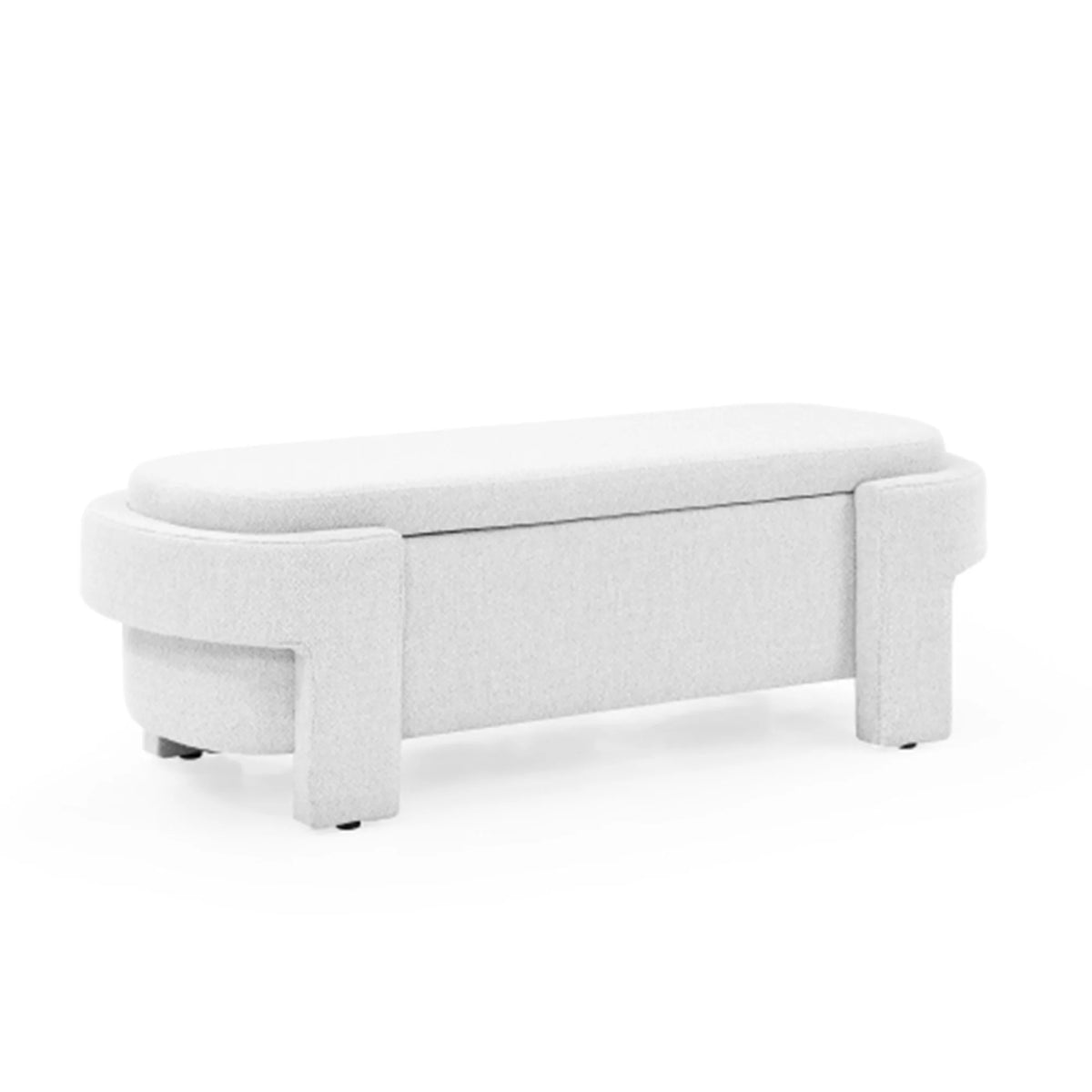 51" Chenille Upholstered Storage Ottoman Bench V382