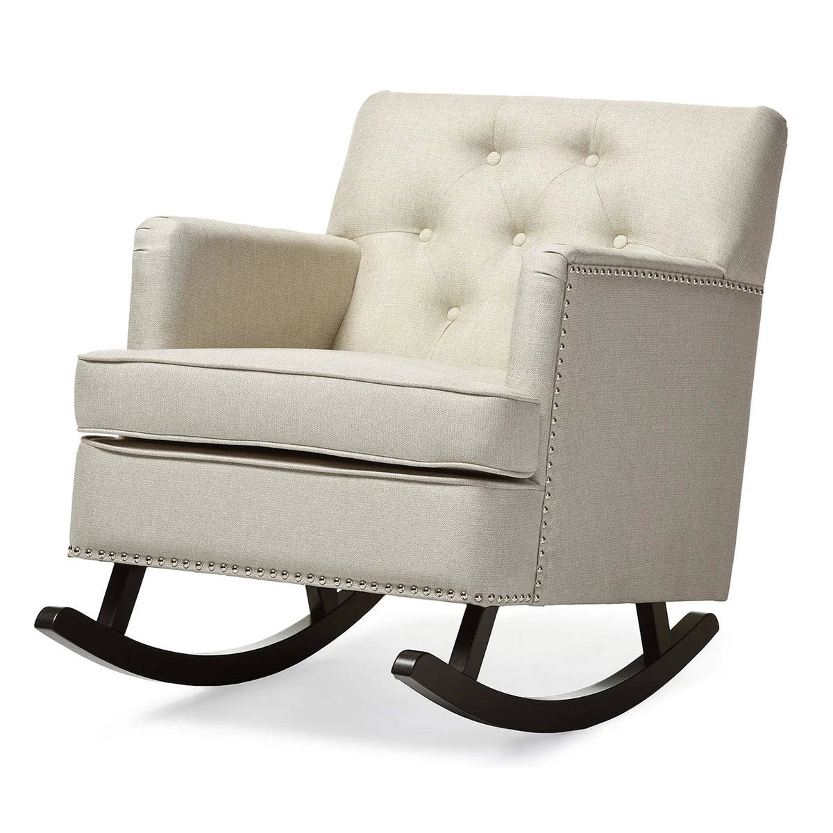 Gray Fabric Upholstered Rocking Chair P569811