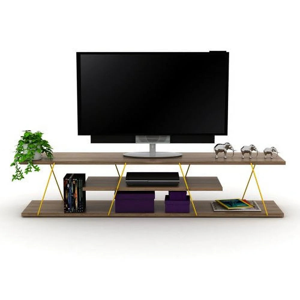 Mid Century Modern 4 Shelves 56 inch Low Tv Stand B198053