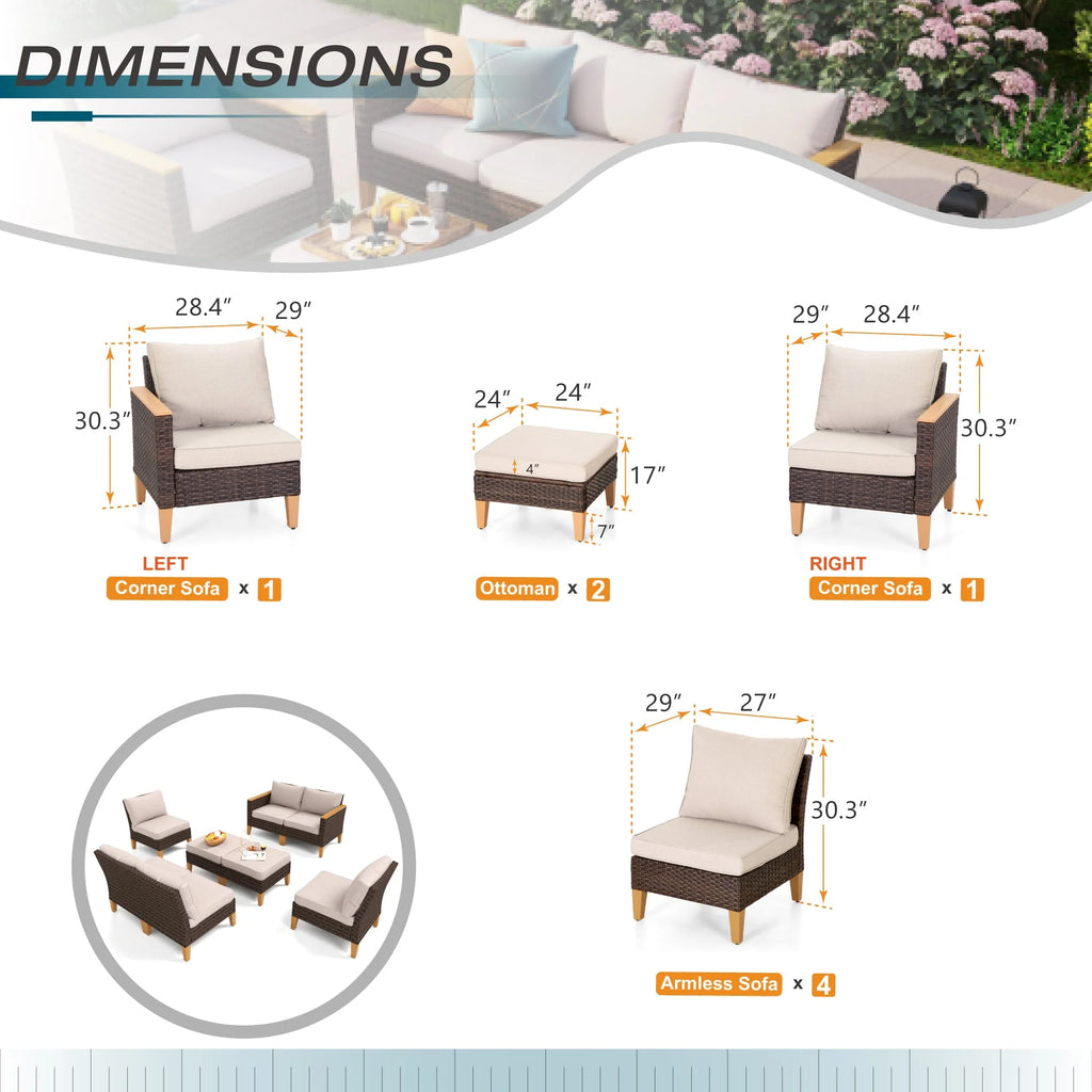 8 Piece Outdoor Wicker Sofa Set Z3422