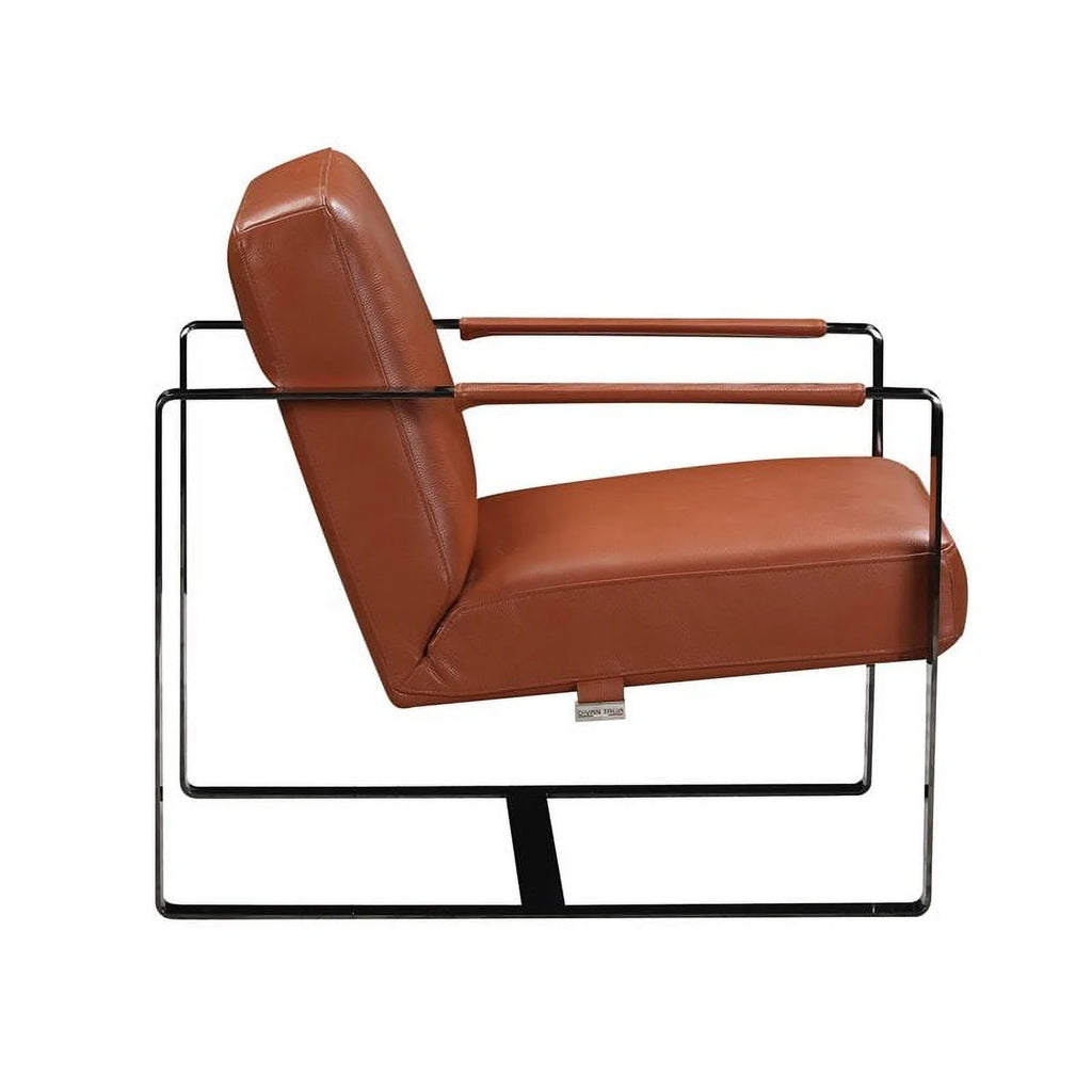 Brown Italian Leather Accent Chair G408