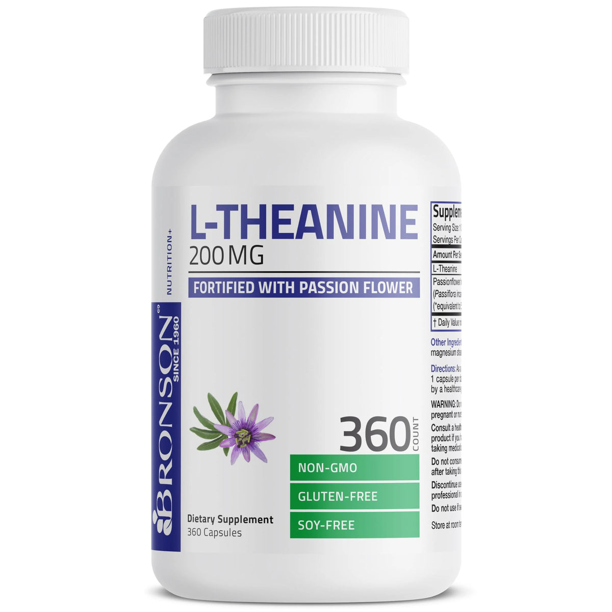 L-Theanine 200mg with Passion Flower Herb 360 Capsules D5578