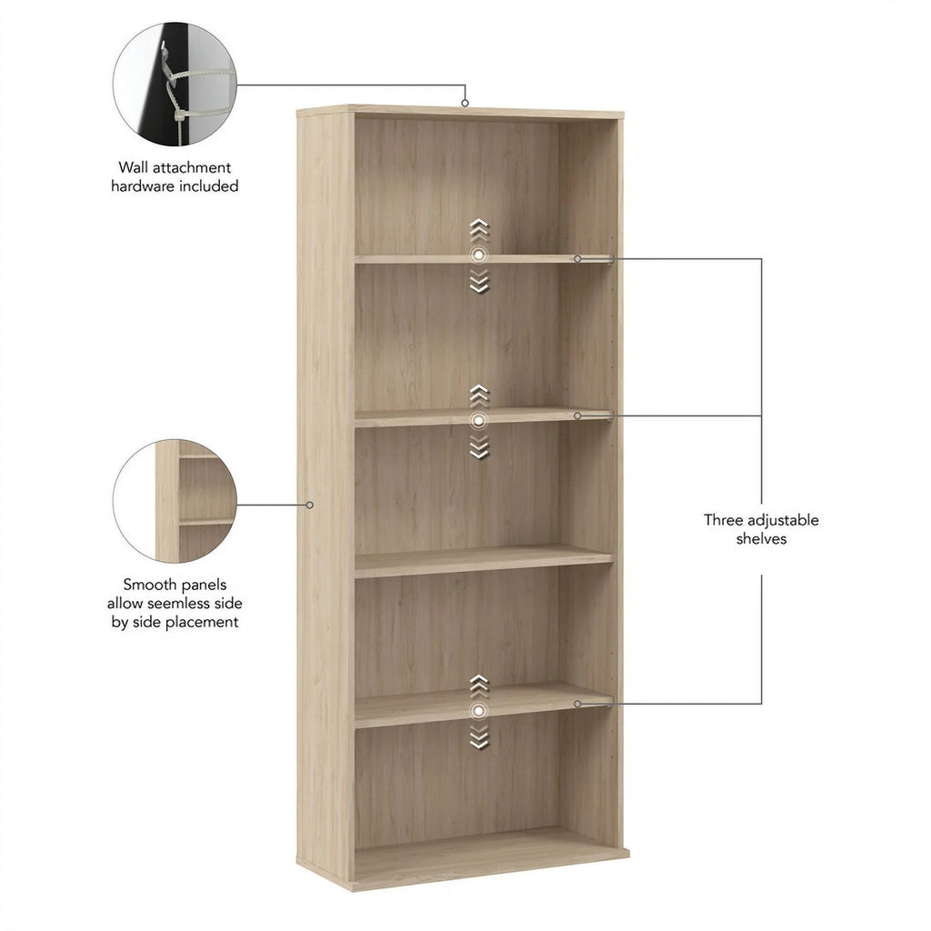5 Shelf Engineered Wood Bookcase L515728