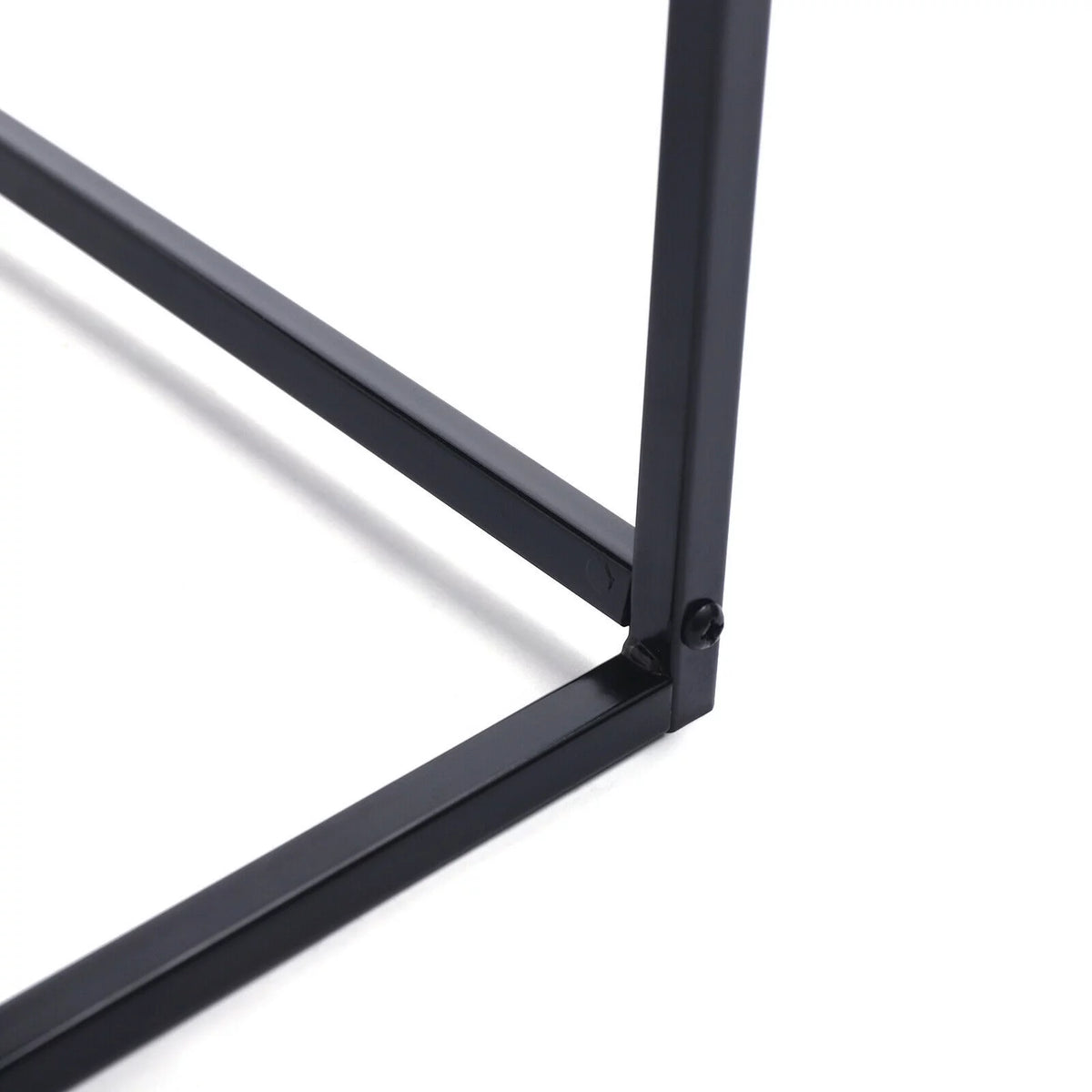 2 Pcs Black Metal Square End Table Y7446