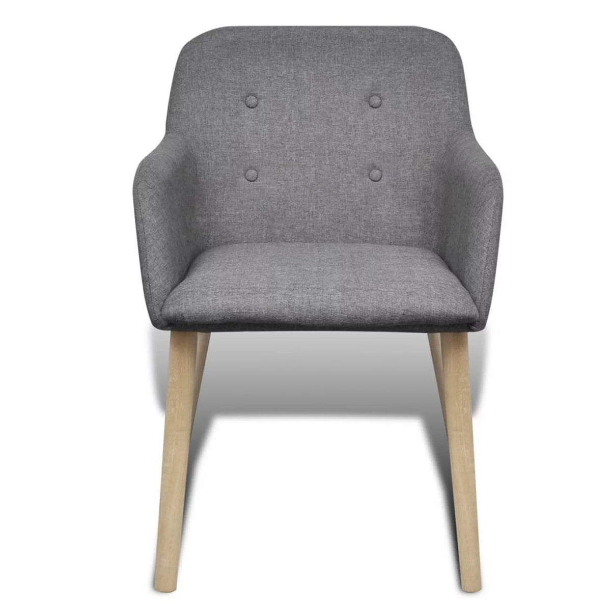Dark Gray Fabric and Solid Oak Wood Dining Chairs 2 pcs A352