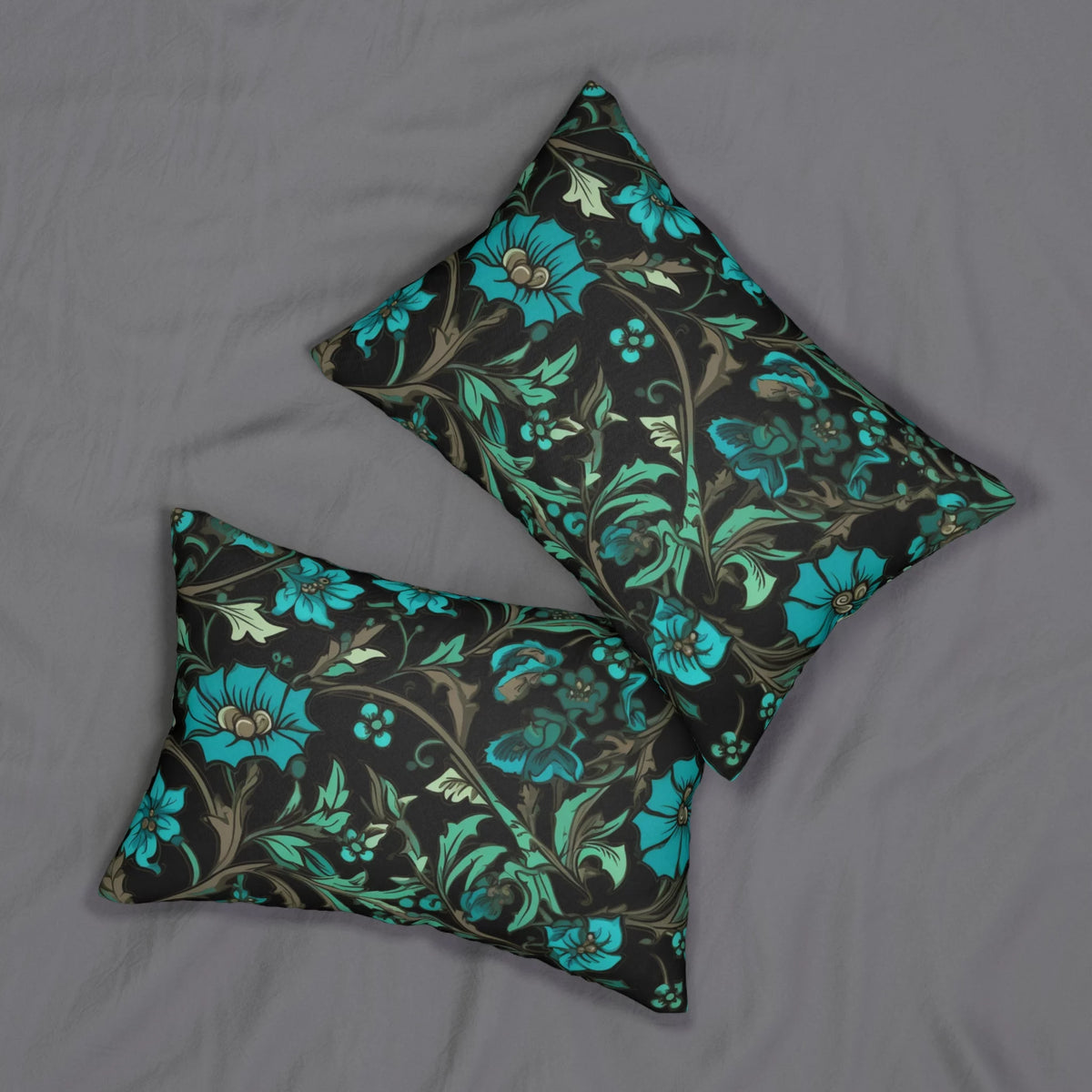 Lumbar Pillow with Jacobean Design R315