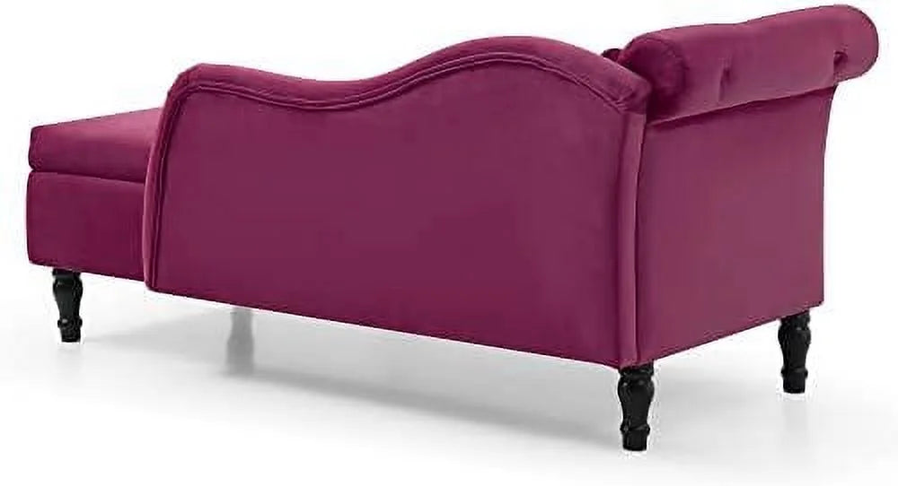 Tufted Velvet Chaise Lounge with Nailhead Trim N3694