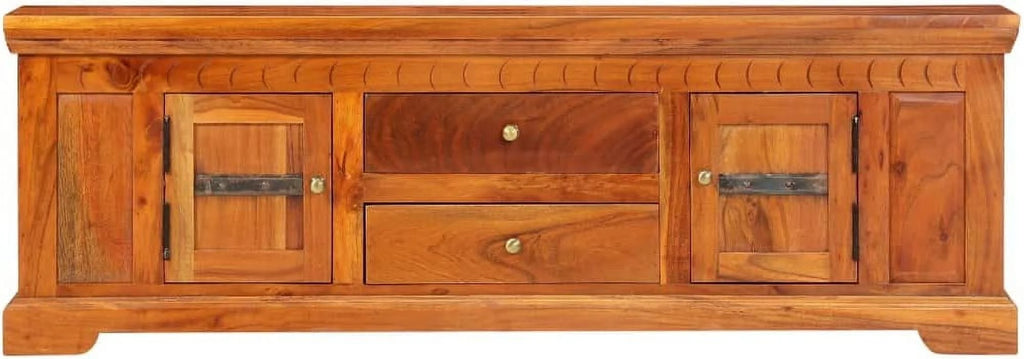 46.8" Solid Acacia Wood TV Stand with Storage B6453
