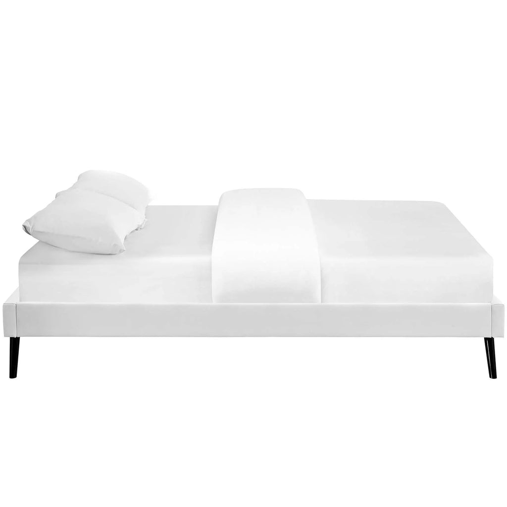 White Upholstered Platform Bed J80201