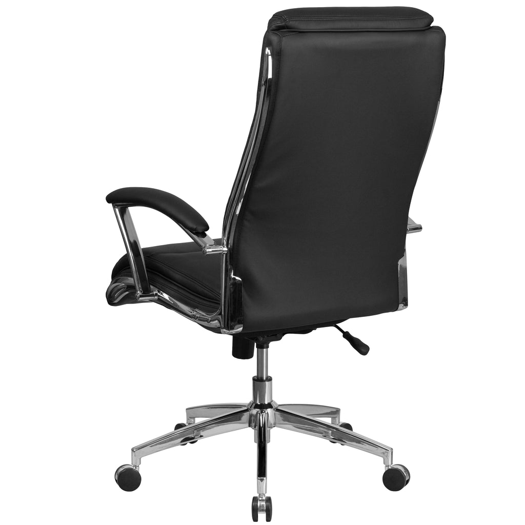 Black LeatherSoft High Back Executive Swivel Office Chair with Chrome Base E509797