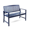 Navy Blue Acacia Wood Outdoor Bench W9502