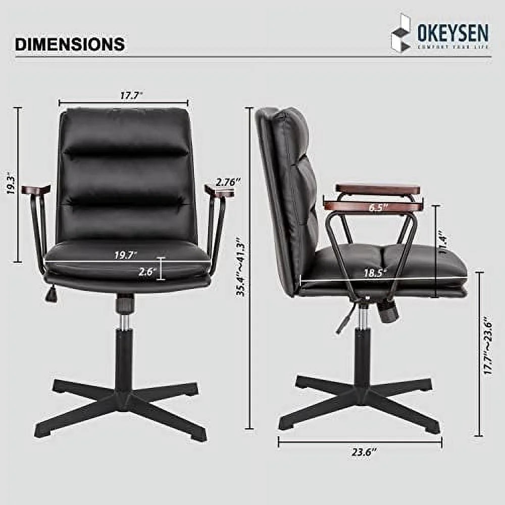 PU Leather Criss Cross Office Desk Chair X4062