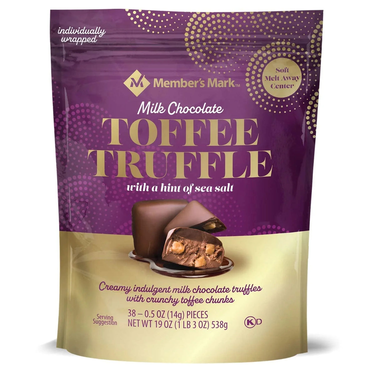 Milk Chocolate Toffee Truffle With Sea Salt 19 Oz. 38 Count P425