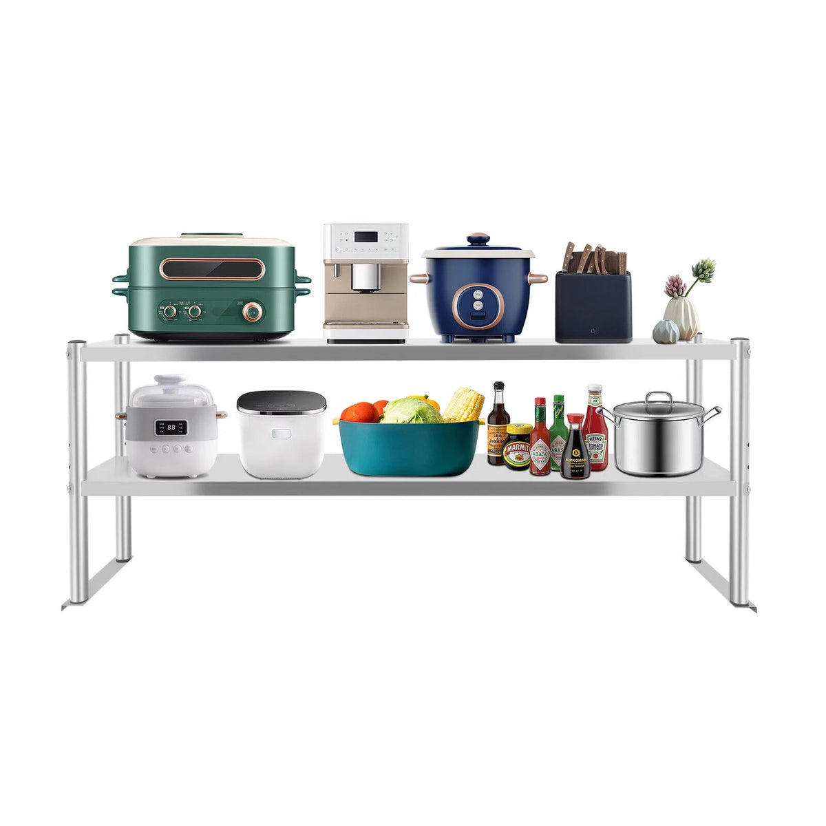 Stainless Steel Kitchen Prep Table with Overshelf J6295