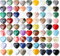 80PCS Heart Shaped Crystals Worry Stones Natural Rose Quartz Polished Chakra Stone Set M37690