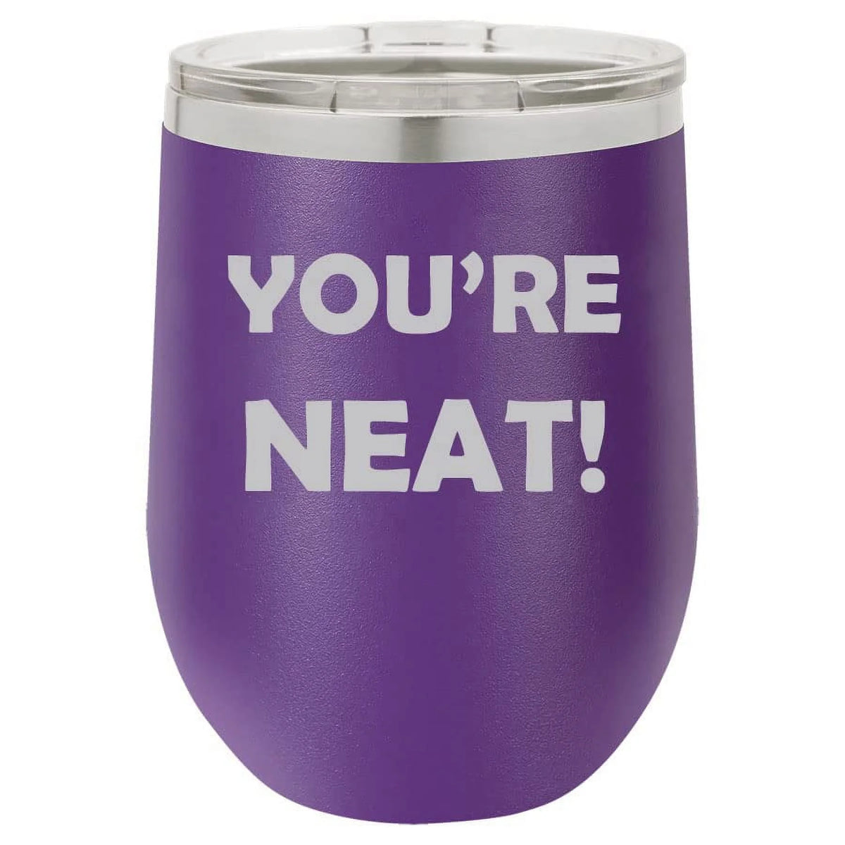 12 oz Double Wall Vacuum Insulated Stainless Steel Stemless Wine Tumbler with Lid E34404