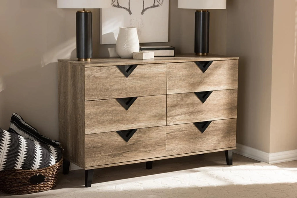 Light Brown Wood 6-Drawer Chest S133855