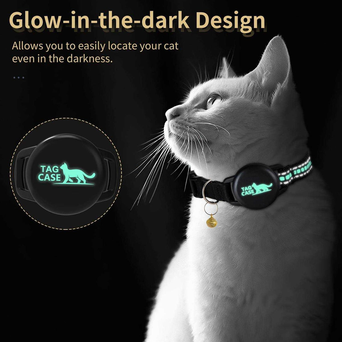 Reflective Cat Collar with Airtag Holder A587