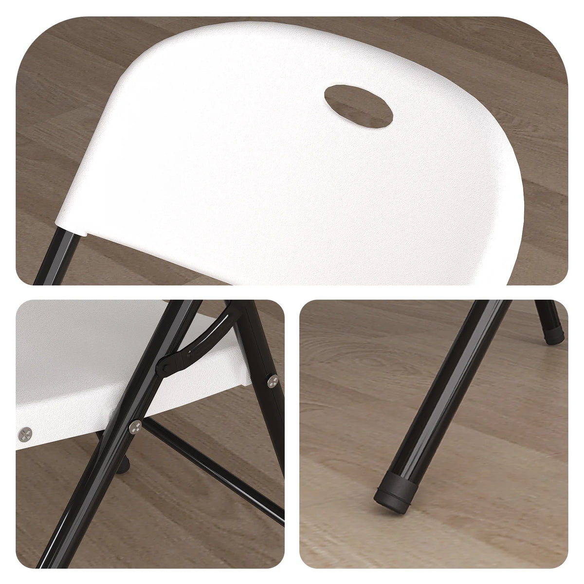 10 Pack Heavy Duty Plastic Folding Chair with Steel Frame I793