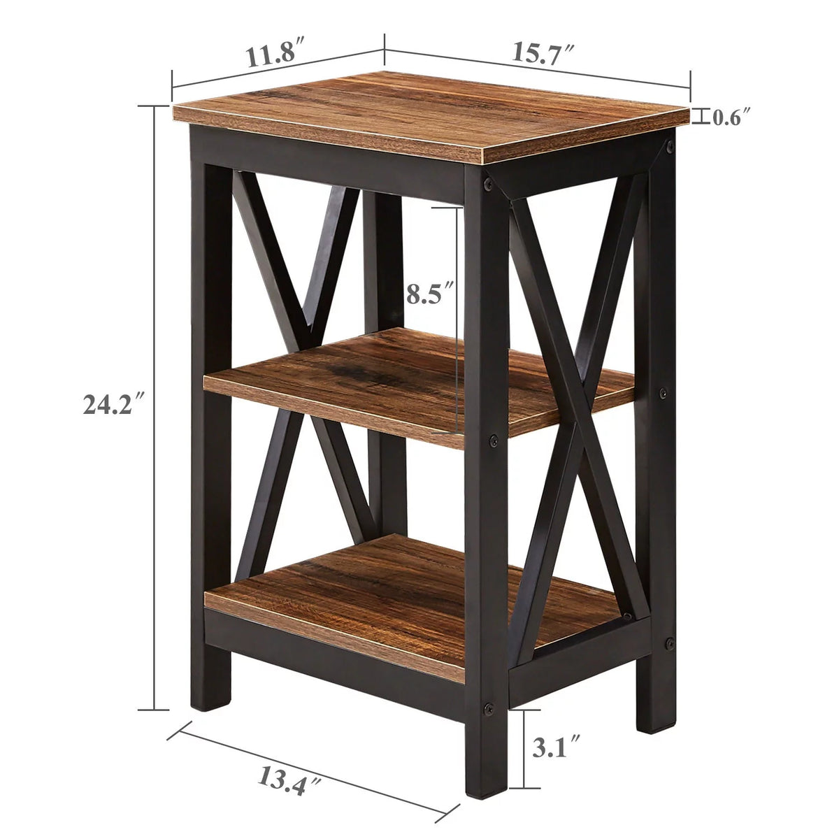 Set of 2 Nightstand with 3-Tier Shelf T690414