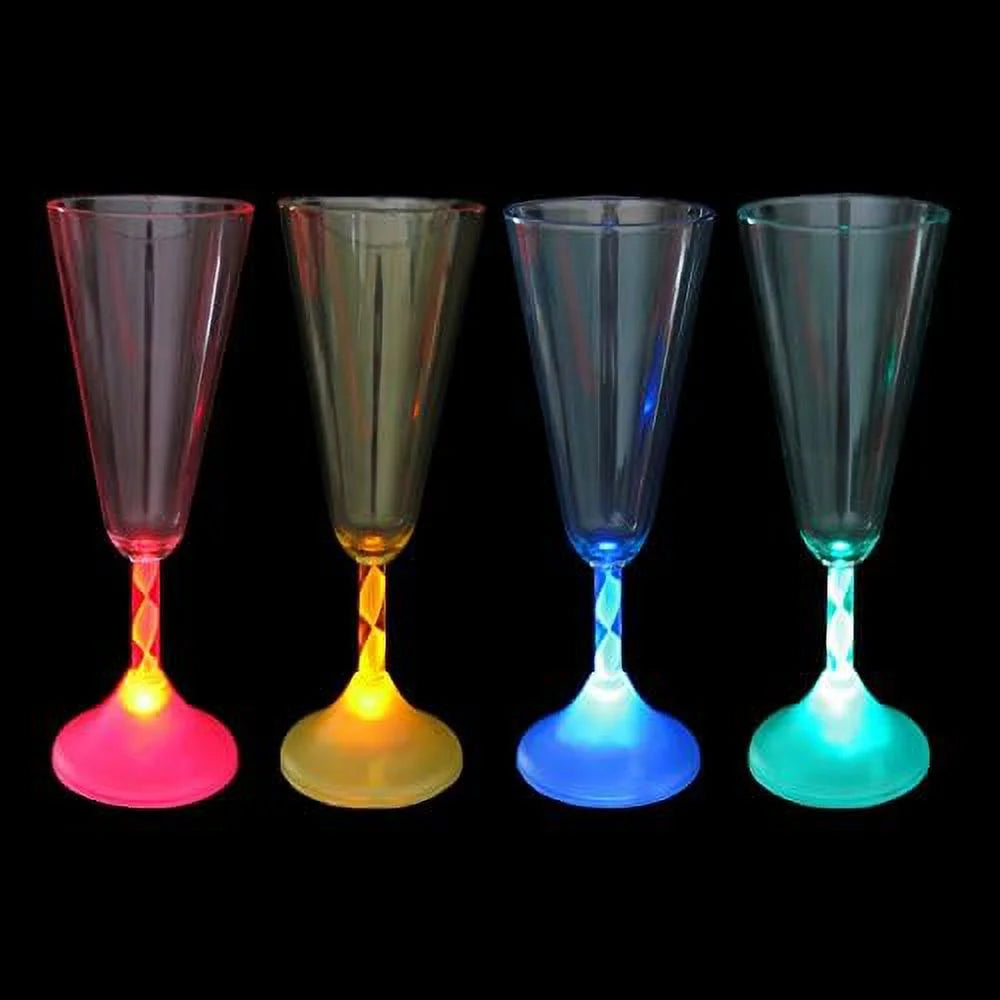 6 Oz LED Light Up Champagne Flutes Set Of 6 L42886