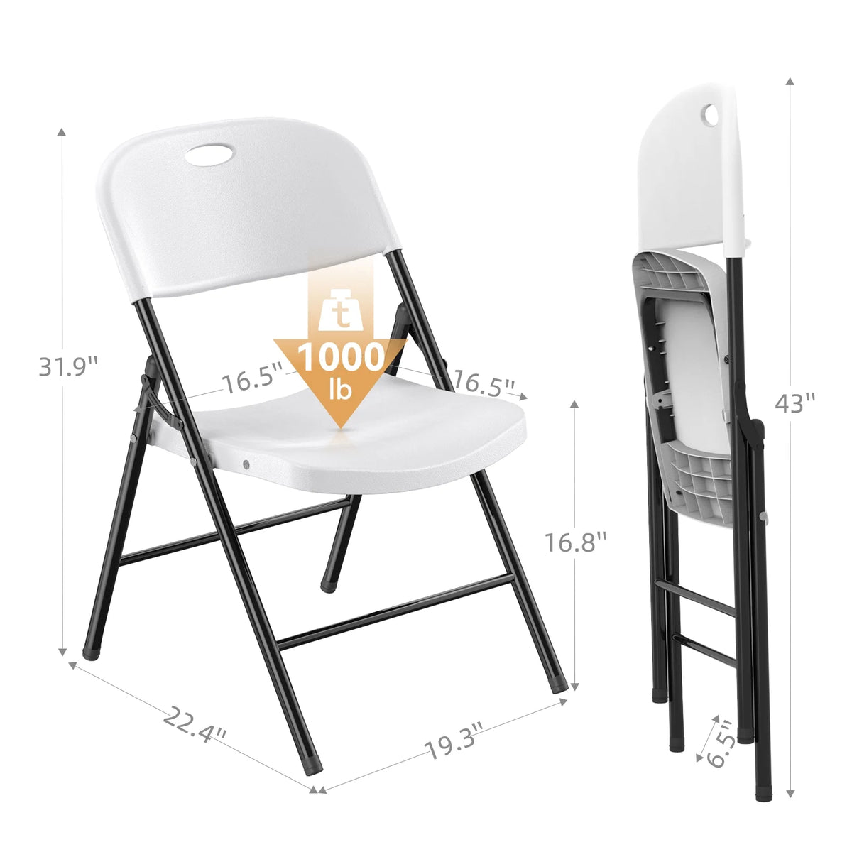 10 Pack Heavy Duty Plastic Folding Chair with Steel Frame I793