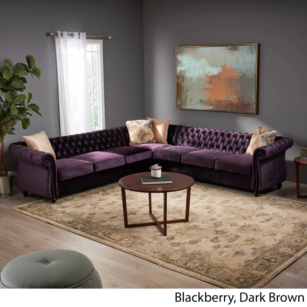7 Seater Velvet Tufted Sectional C161