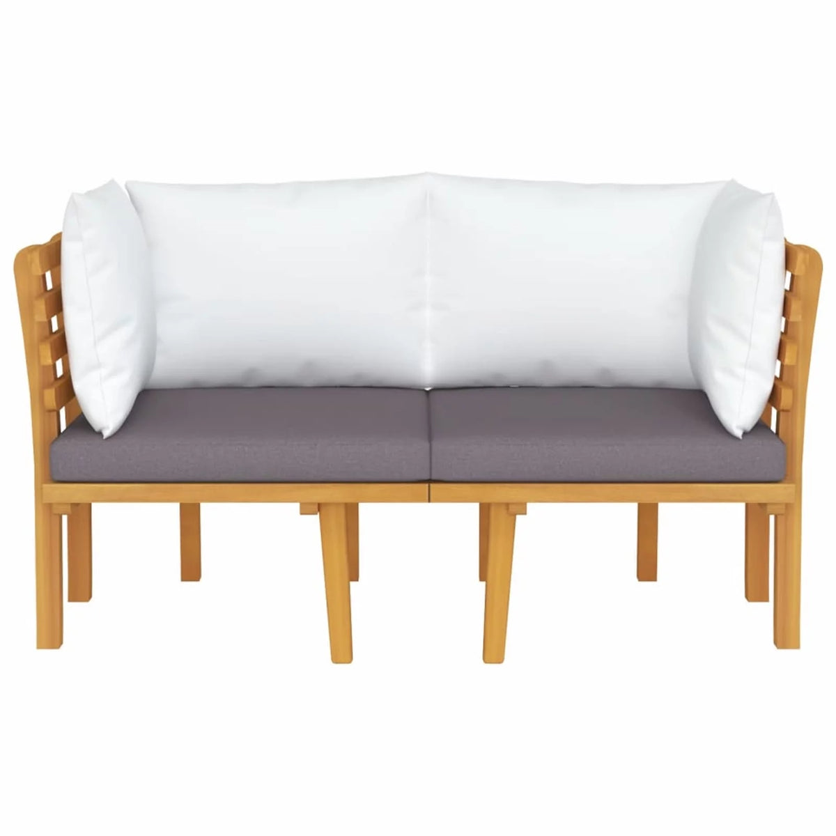 2-Seater Patio Sofa with Cushions Acacia Wood N199550