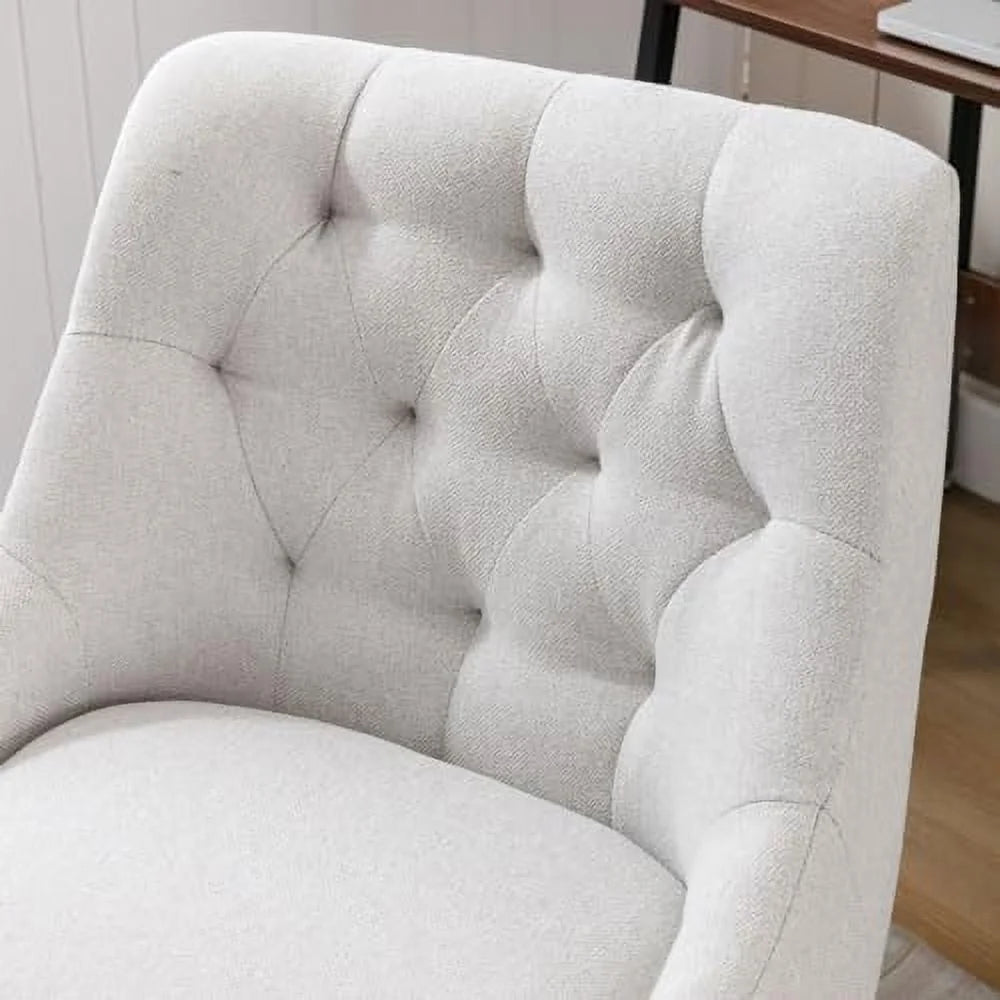 Comfy Home Office Chair with Curved Backrest Adjustable Swivel Armless Chair R83833