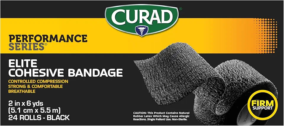 Black Cohesive Athletic Bandages Box of 24 Y142