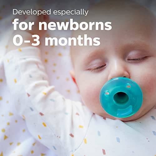 0-3 Months Orthodontic Silicone Baby Pacifiers, Green, 4 Pack F3322