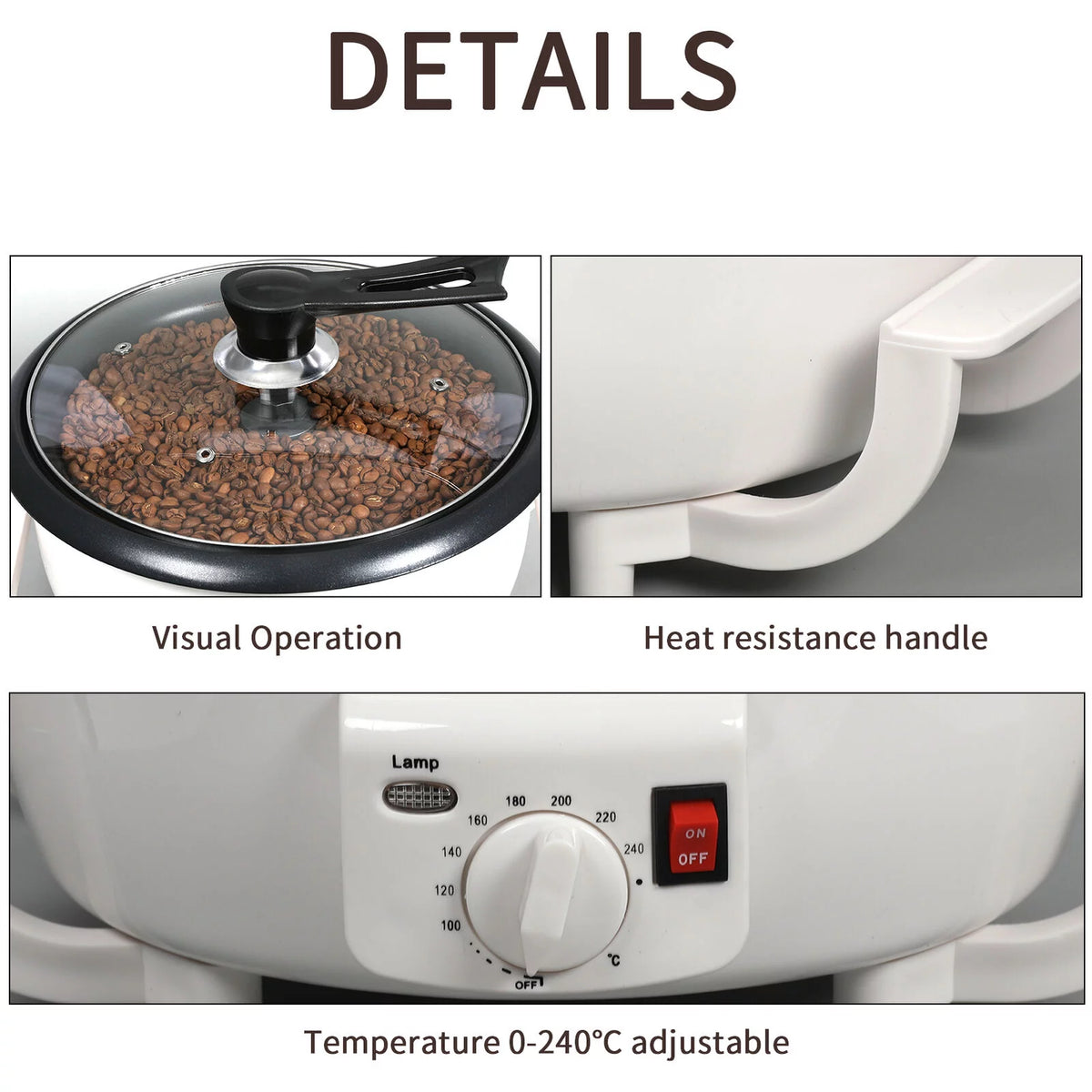 Electric Coffee Bean Roasting Machine 750g 1200W P368446