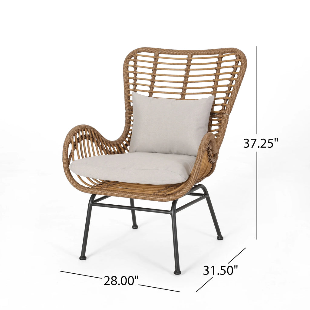 Indoor Wicker Club Chairs with Cushions Set of 2 J171