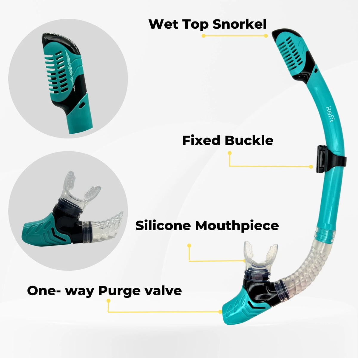Snorkeling Gear for Adults with Tempered Glass Mask Anti-Fog and Bag H70676