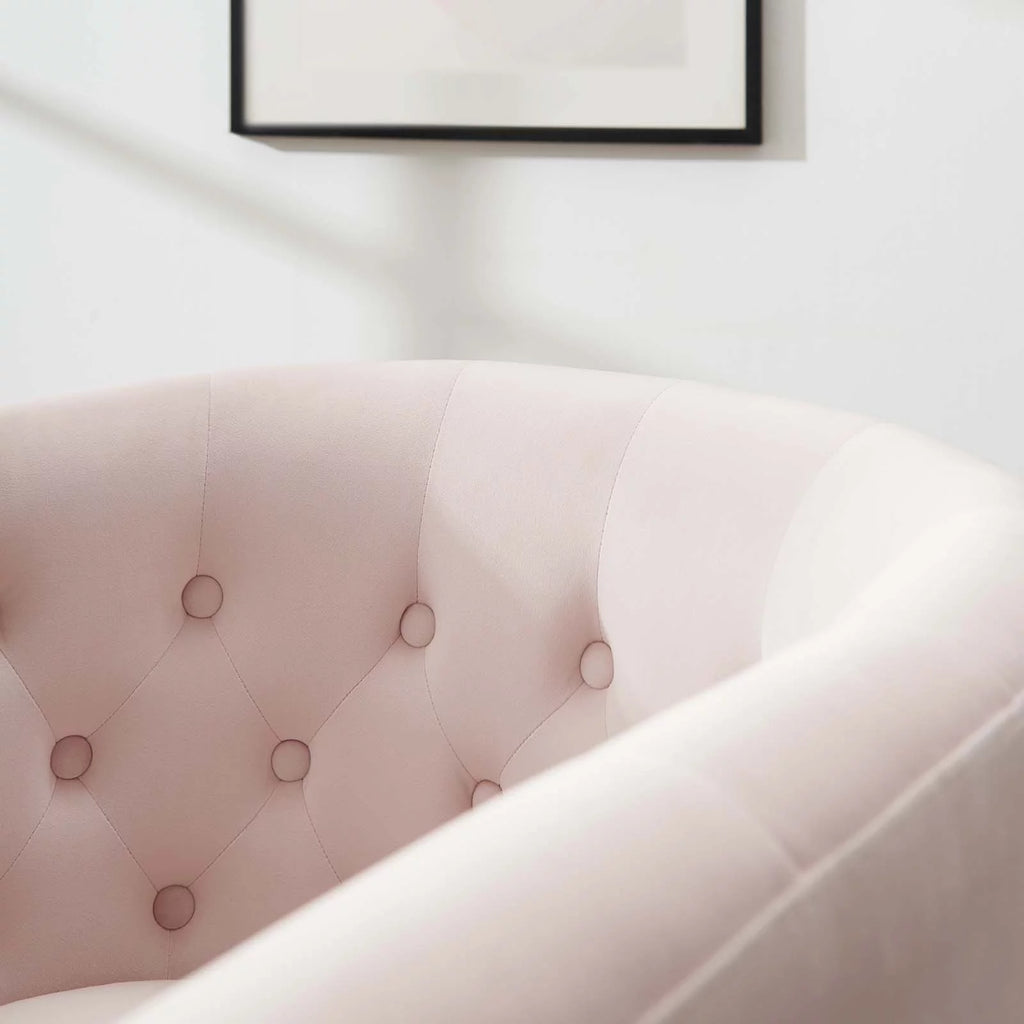 Pink Velvet Accent Chair J673289