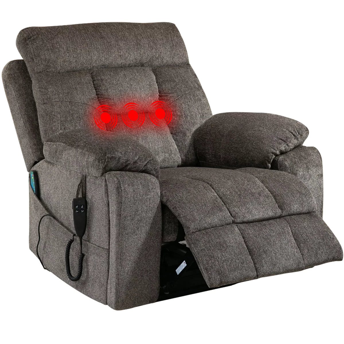 Oversized Power Lift Recliner Chair with Massage and Heat T25943