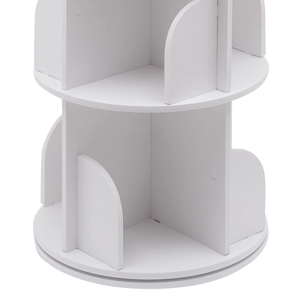White Rotating Corner Bookshelf V21151
