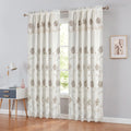 Floral Embroidered Rod Pocket Panel with Attached Valance 54x90 Inches Black O33635