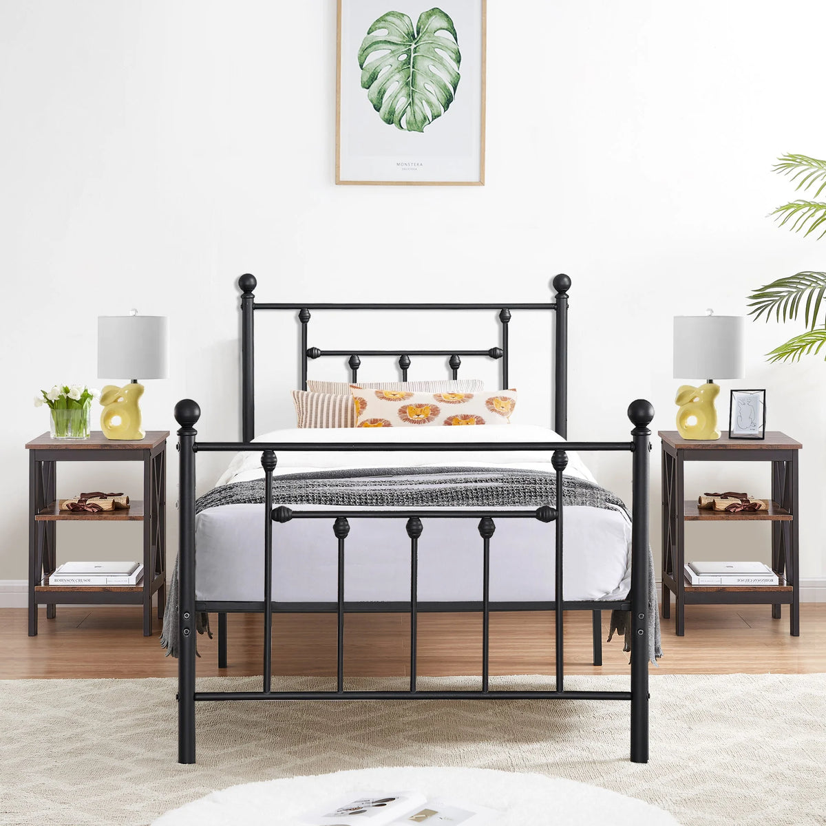 Set of 2 Nightstand with 3-Tier Shelf T690414