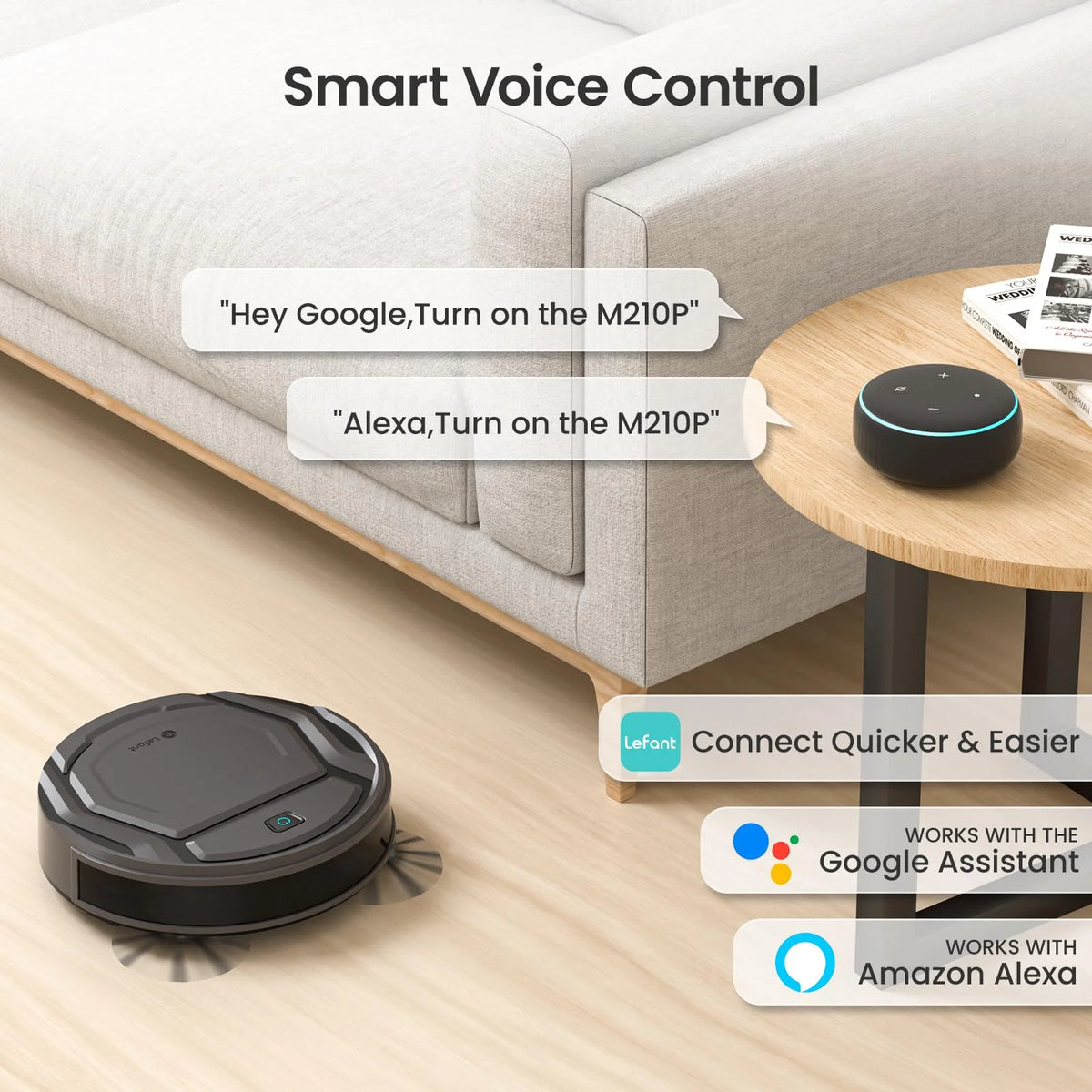 2 in 1 Robot Vacuum and Mop Combo, Black W90032